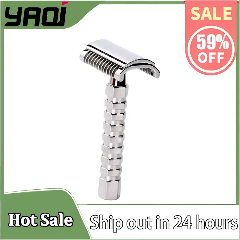 YAQI Duomo Stainless Steel Safety Razor for Men Stainless Steel - Hypoallergenic Men's Grooming Shaving Tool