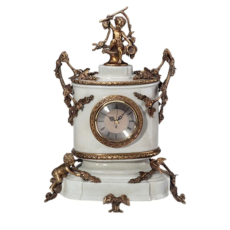 

Premium luxury ceramic and copper classic table clock