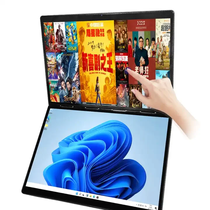 

2024 Newest 13.5 Inch Touch Screen FHD Intel 4 Core N100 3.40GHz Dual Screen Gaming Laptop PC 12GB+512GB