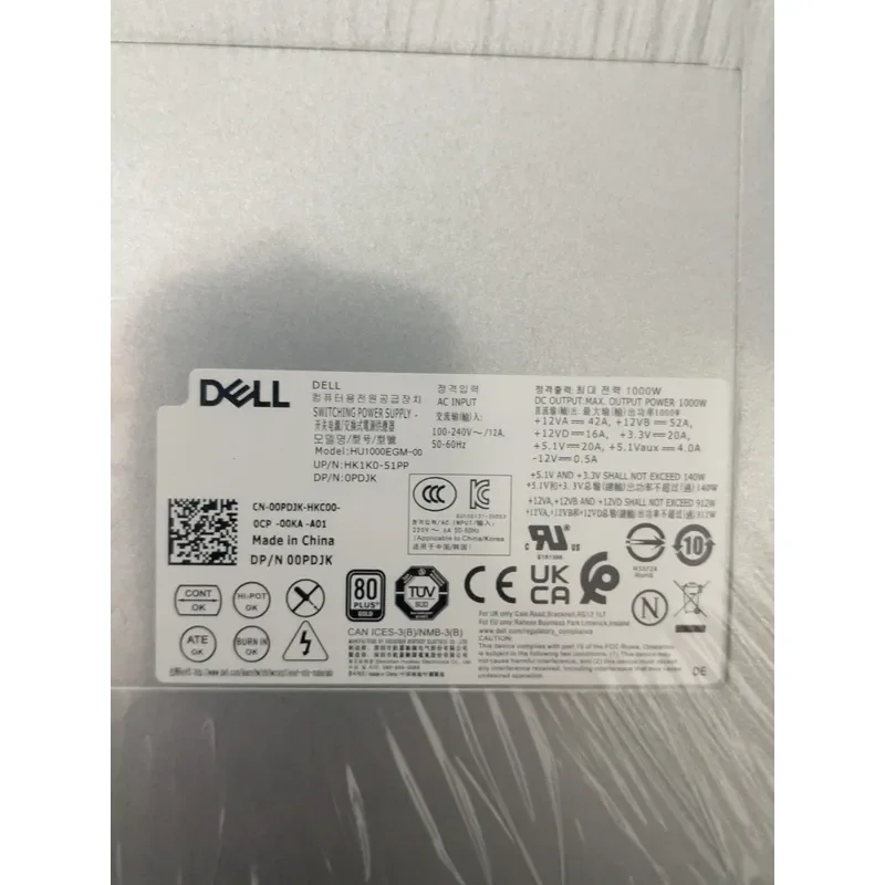 for Dell Original 1000W Power Supply Module Model HU1000EGM-00