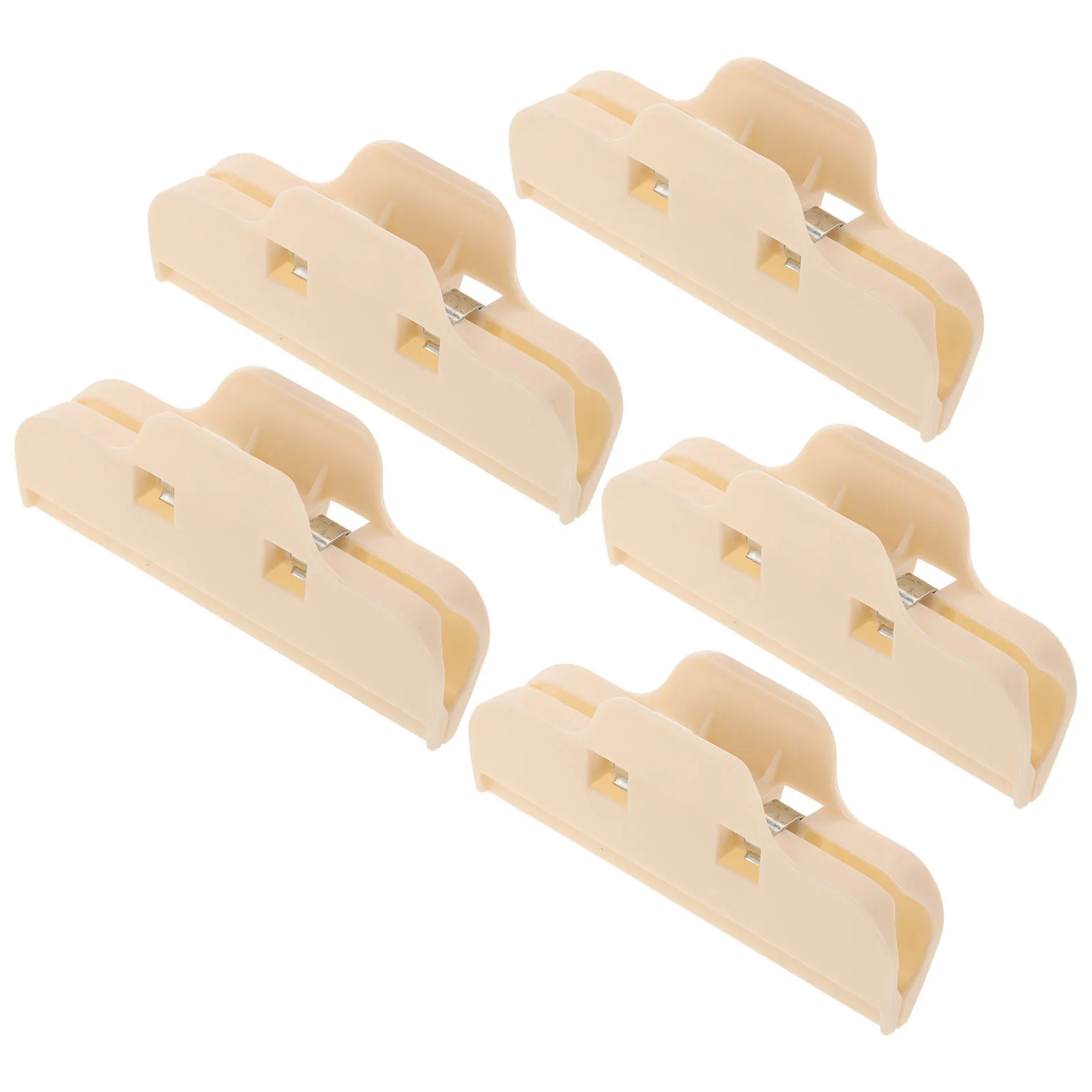 

5pcs Snack Bag Sealer Clips Food Freshness Plastic Sealers Chip Bags Beige ABS Clamps Mason Jar Vacuum Sealer Storage Tools
