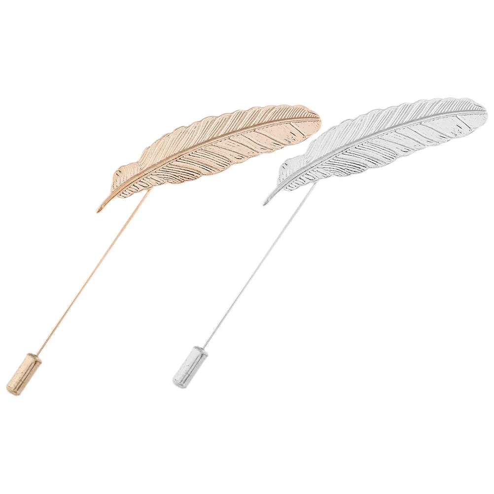 

2 Pcs Suit Tie Pin Accessories Men Commemorate Necktie Clasp Alloy Collar Stays for Shirt