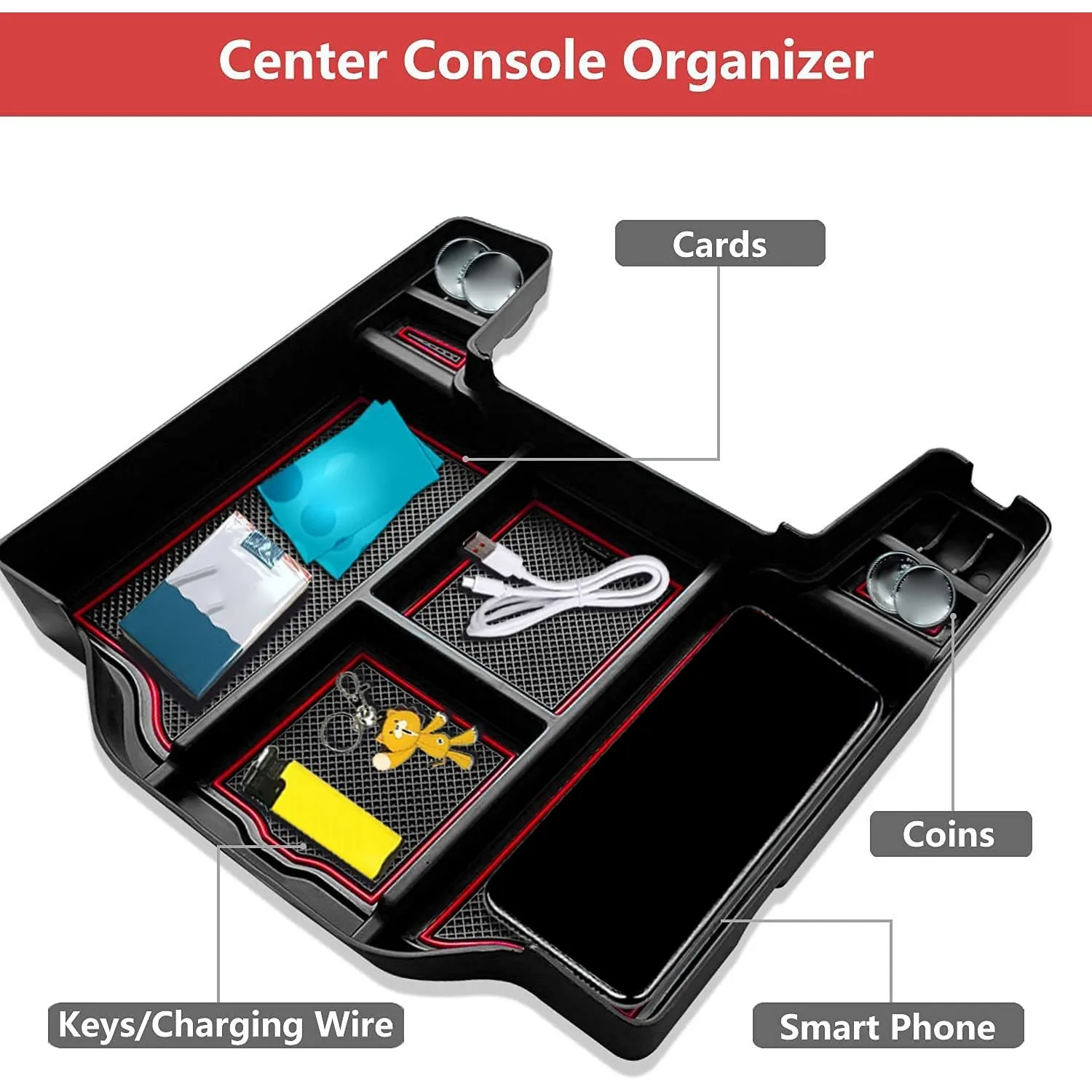 

Органайзер для центральной консоли для Dodge RAM 1500 2500 3500 2019-2021 годов, вставка для ящика для хранения в подлокотнике, аксессуары