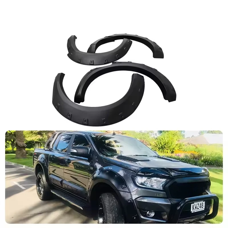 KQD Brand Universals Flexible Car Accessories ABS 4x4 Plastic Black Wheel Arch Fender Flare for  2016-ON