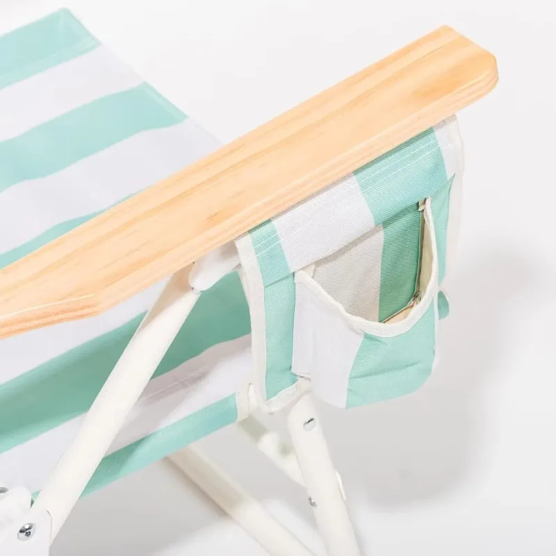 

Backpack Beach Chair Lay Flat Reclining, Lightweight & Portable, Insulated Cooler Pocket, Last Mango Green Stripe