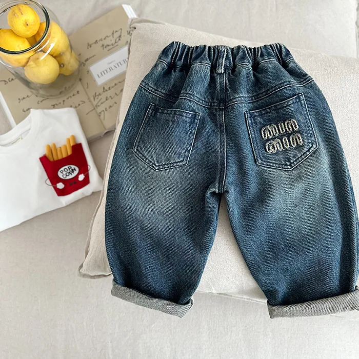 Boys Jean Pants Long Trousers Denim 2024 Graceful Spring Autumn Baby's Kids Teenagers High Quality School Children's Clothing