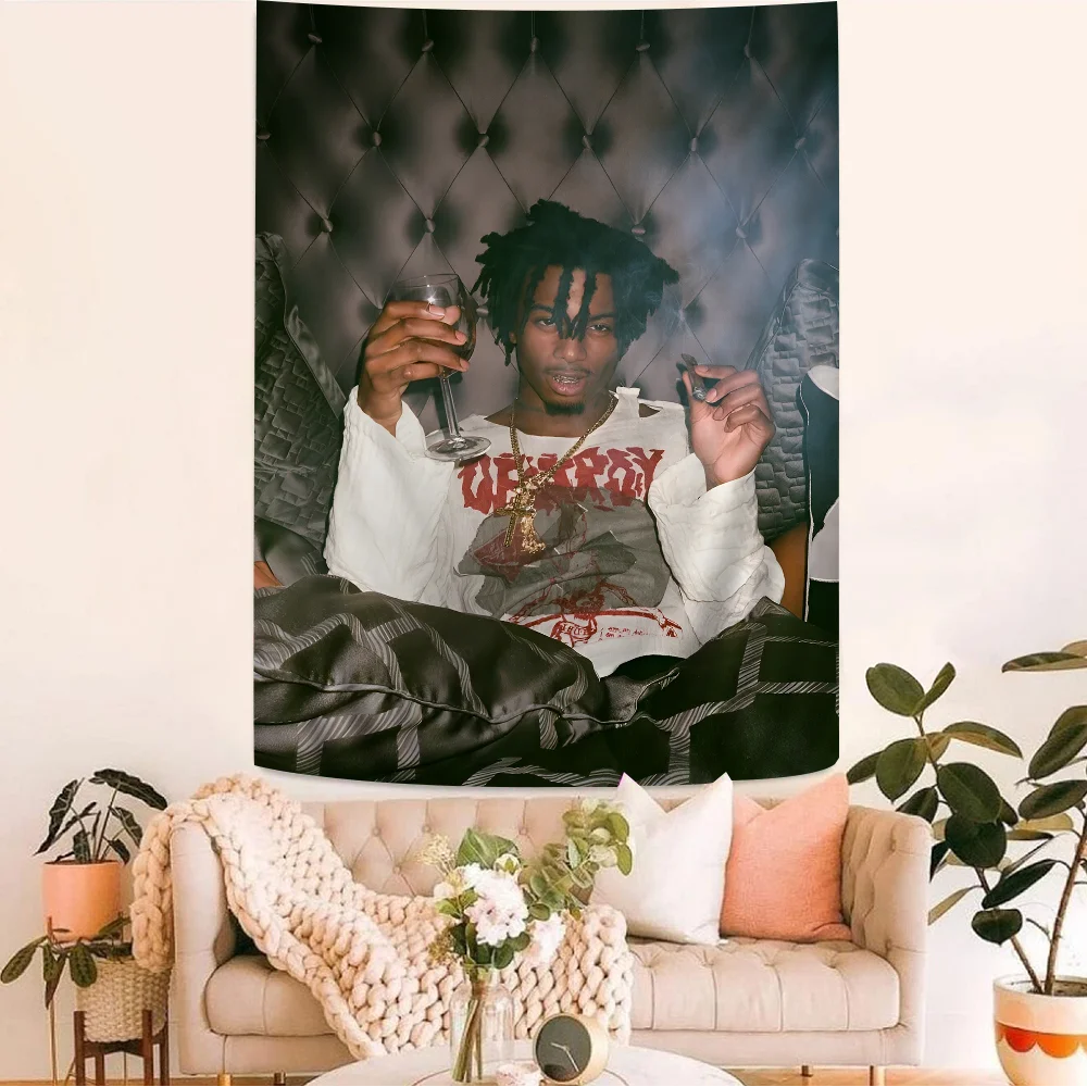 Fashion Rapper Music Star Playboi Carti DIY Wall Tapestry Hippie Flower Wall Carpets Dorm Decor Wall Art Decor