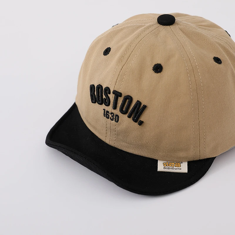 Topi bisbol bordir bayi perempuan, tutup kepala puncak matahari warna polos, katun lembut untuk anak laki-laki dan perempuan