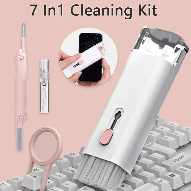 7-in-1 Computer Keyboard Cleaning Kit For Airpods Pro Pro2 1 2 3 Cleaner Tools Bluetooth Earphones Clean Brush Pen Keycap Puller