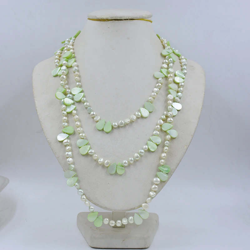 180CM Women's Dress Necklace. 6MM Natural Baroque Pearl/Shell, Jewelry