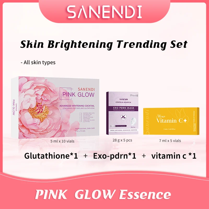مجموعة Sanendi الرائجة لتفتيح البشرة الوردية المتوهجة + فيتامين C BB Glow Exo حل لمشاكل مجموعة العناية بالبشرة #1