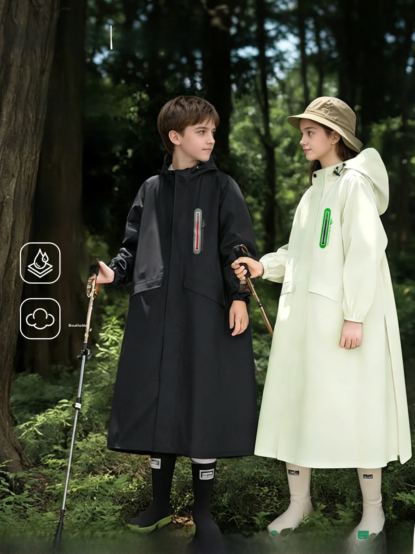 

Длинный детский дождевик, полностью водонепроницаемый, для школы, для мальчиков и девочек, для начальной и средней школы, для активного отдыха на улице.