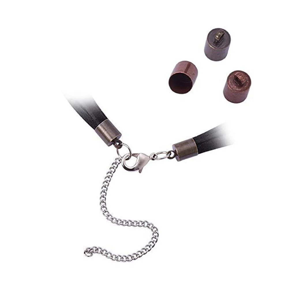 

200 шт., медные наконечники для шнура, колпачки для самостоятельного изготовления ювелирных изделий, кисточка, замшевый шнур, пряжка, стиль, 6 мм, разные цвета