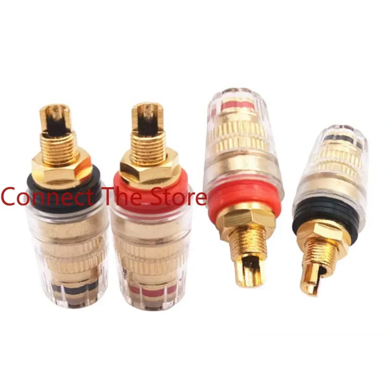 

2PCS Pure Copper Gold-plated Transparent Crystal Speaker Anti-oxidation Audio Power Amplifier Terminal,Large Short Tooth