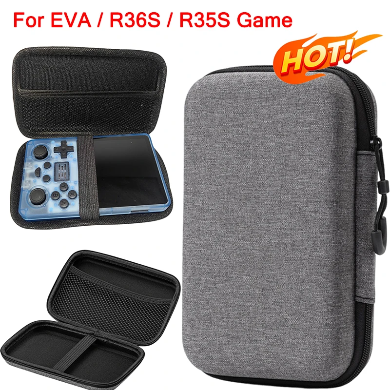 For R36S/R35 Plus Game Console Storage Bag EVA Hard Portable Protect Game Accessories Carry Case For R36S/R35S/EVA Game Console