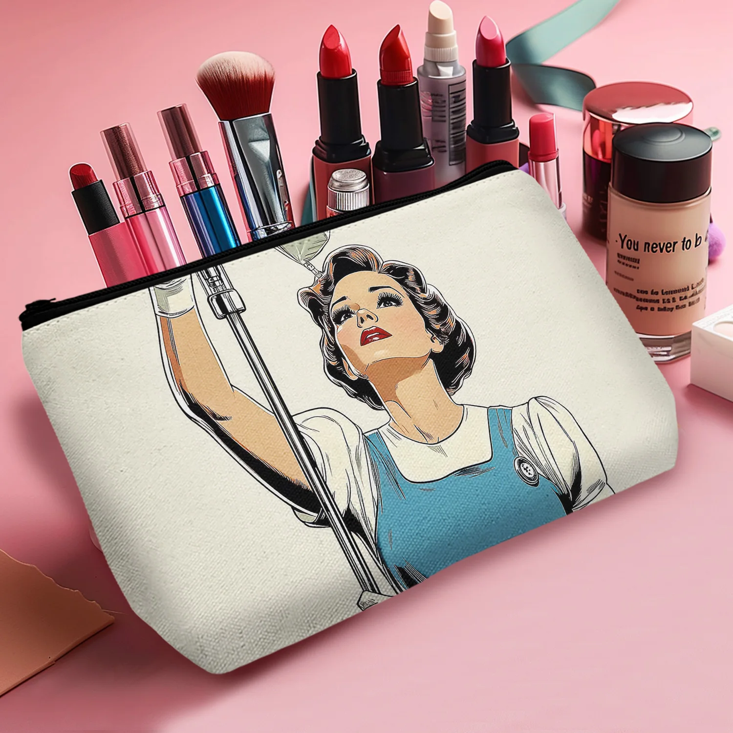 1Pc Makeup Bag Cosmetic Bag Birthday Appreciation Friendship Gift For Nurse Practitioners Medical Worker Employee A