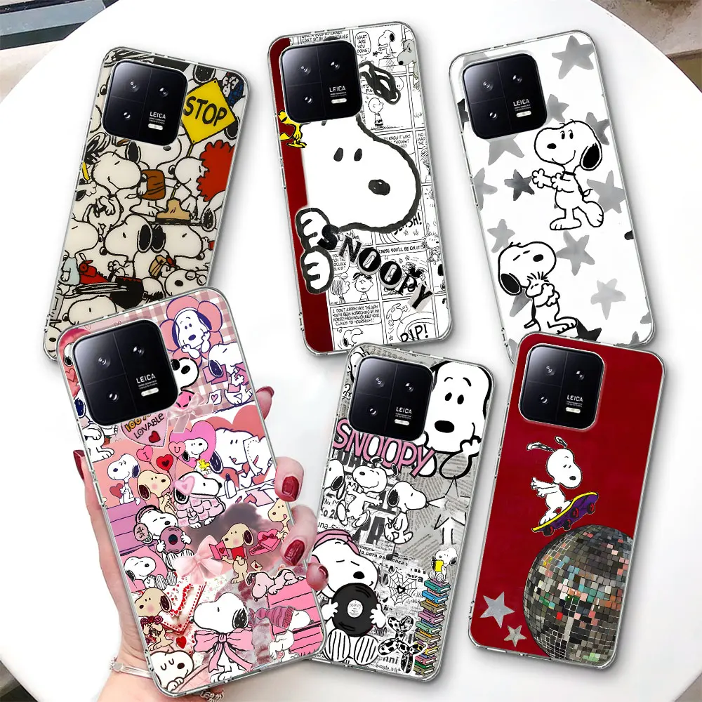 

Милый чехол Cartoon S-Snoopy для Xiaomi Mi 15 Ultra 14 11 Lite 5G NE 14T 13 15T 10T Pro 12 Lite 12T 10, прозрачный чехол из ТПУ для телефона