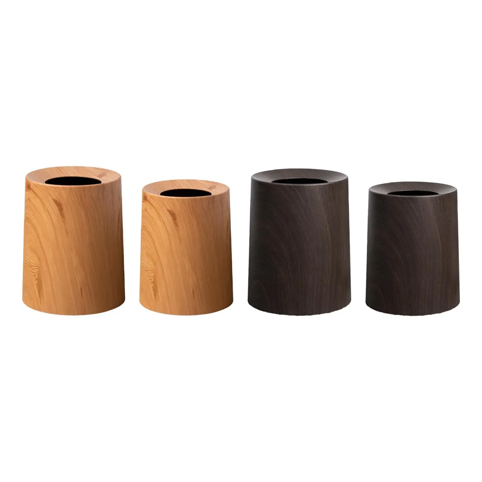 

Wood Grain Trash Can Garbage Bin Waste Basket Patio Garbage Can for Living Room