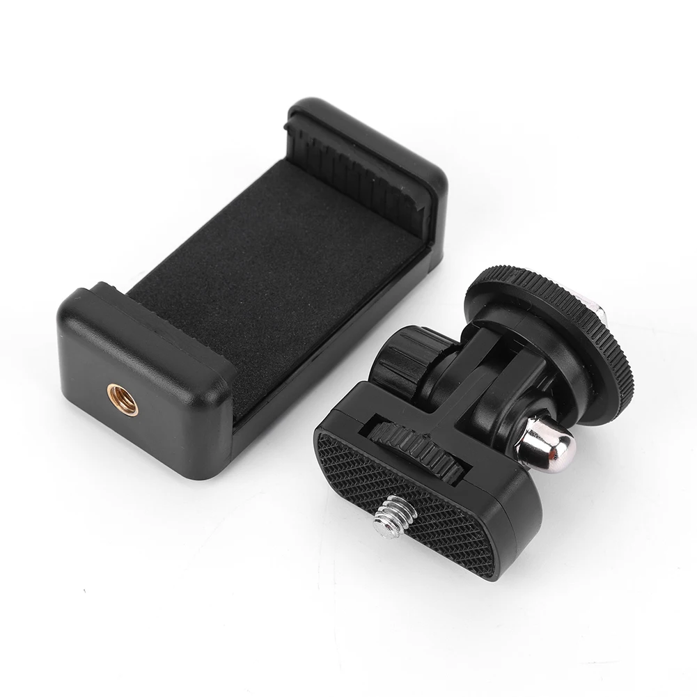 مشبك حامل ثلاثي القوائم للهاتف مع حامل الحذاء البارد، حامل ثلاثي القوائم للهاتف العالمي لهاتف iPhone وSamsung وكاميرا Canon Nikon Sony DSLR