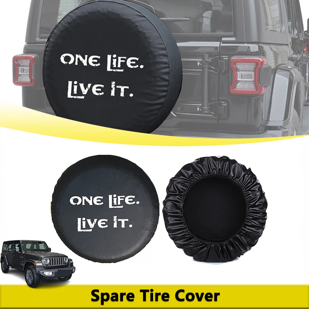 

17" Spare Tire Cover PVC Leather for Suzuki Jimny Jeep Wrangler JK JL Sahara 4x4 Off-road Spare Wheel Car Styling Accessories