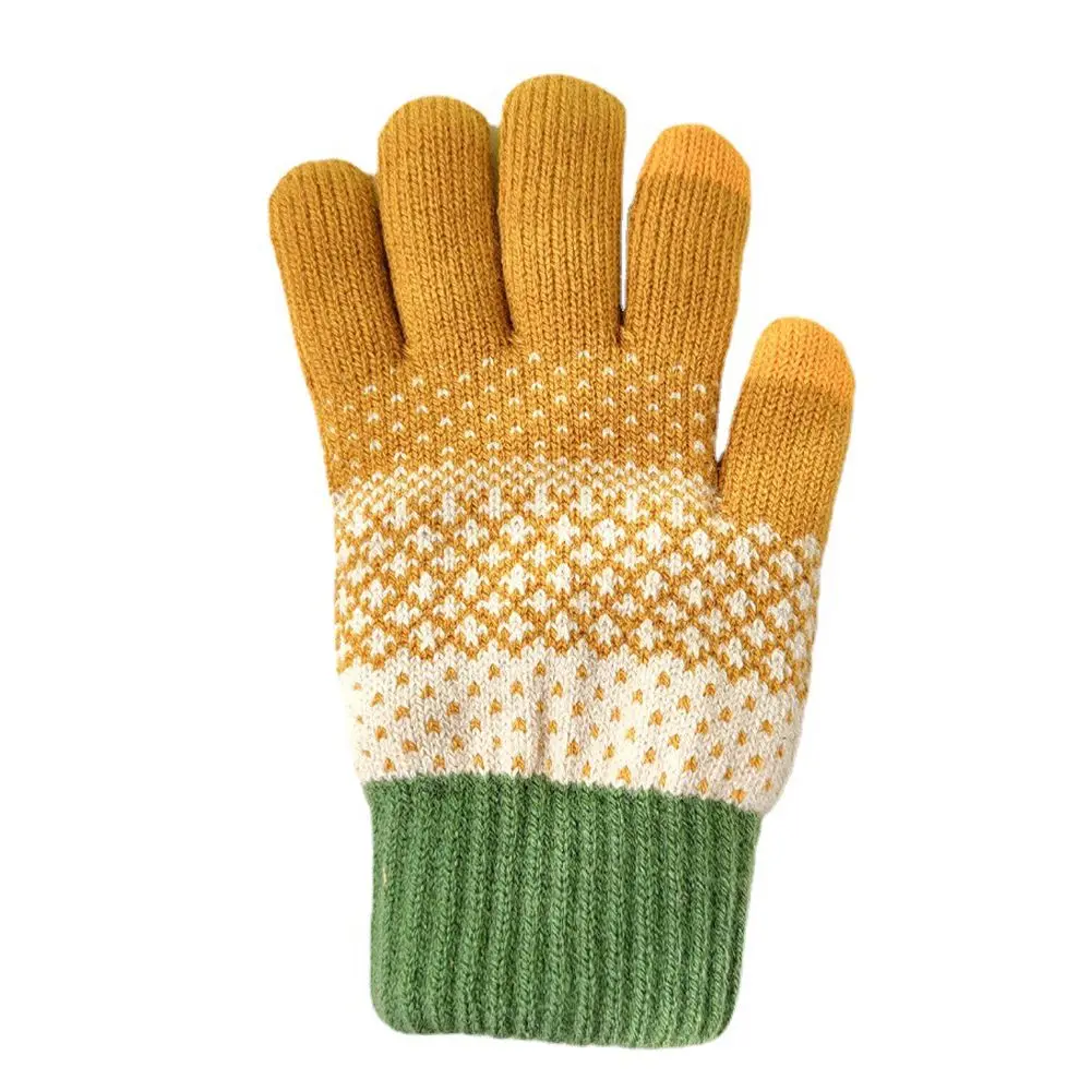 Guantes de invierno de protección contra el frío para ciclismo al aire libre, guantes de pantalla táctil, guantes de punto para mujer, más forro polar, mitones de estilo coreano