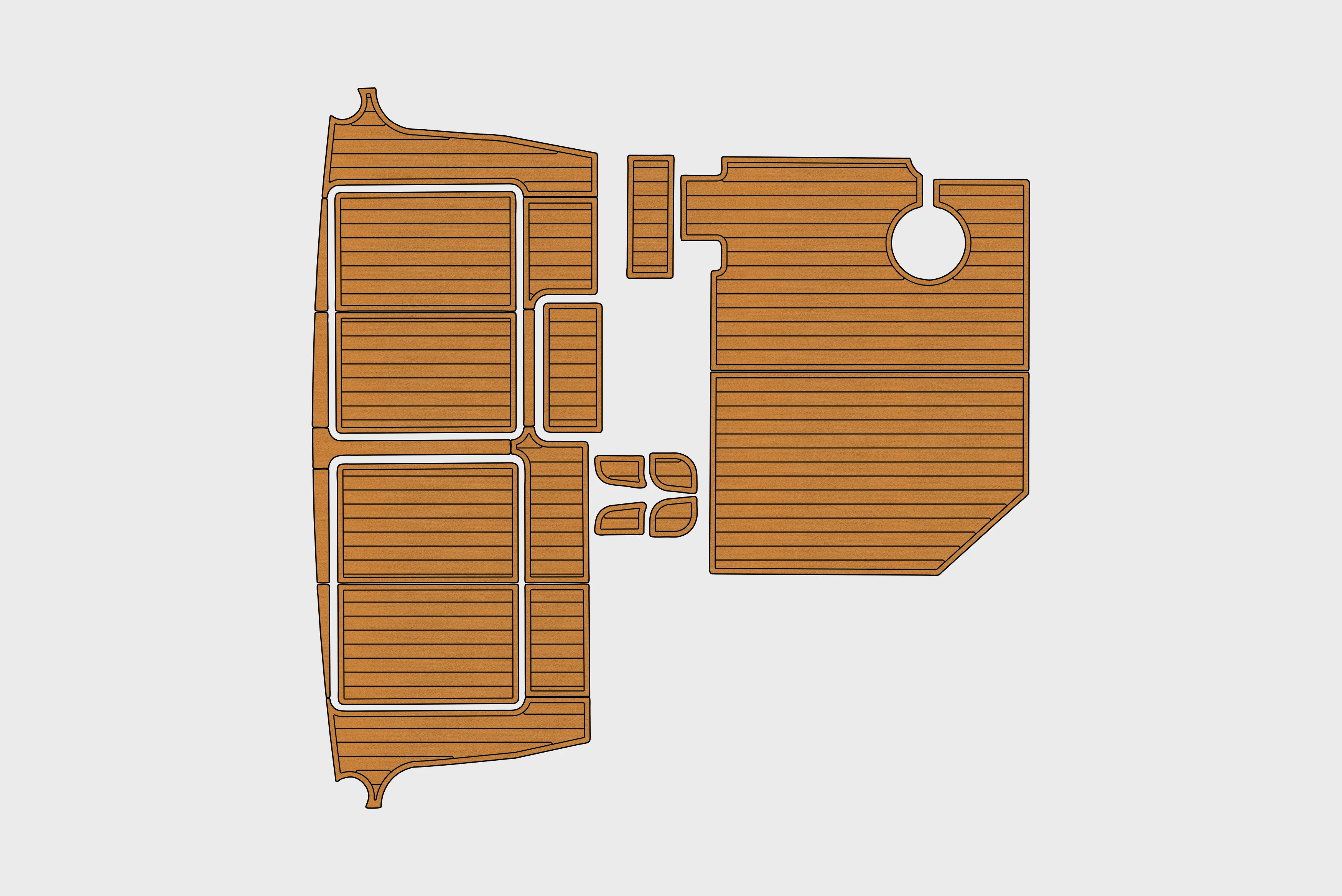 Eva foam Fuax teak seadek marine floor For 1996-2002 Bayliner 3988 Command Brid Cockpit Swim platform bow 1/4