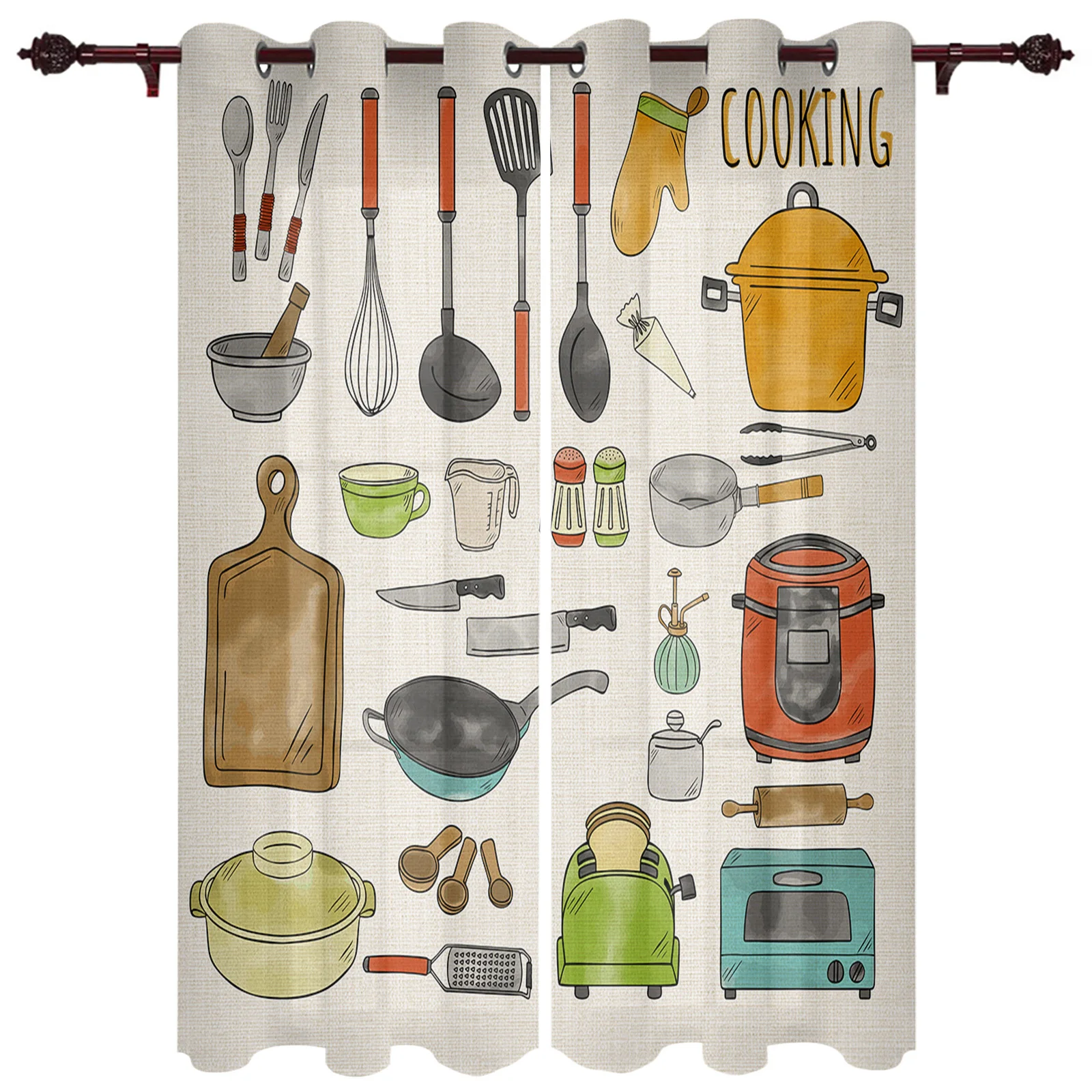 Kitchen Cooking Tools Window Curtains Living Room Kitchen Curtains Modern Home Decor Bedroom Treatment Drapes