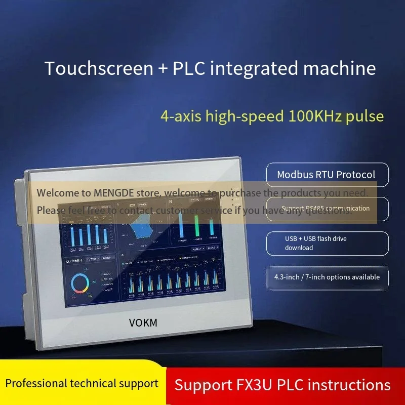 4.3 "4.7" HMI PLC All in One YKH041iP-24M YKH071iP-32M YKH071iP-48M Touch Screen 4-axis Analog Temperature Compatible with FX3U view 3