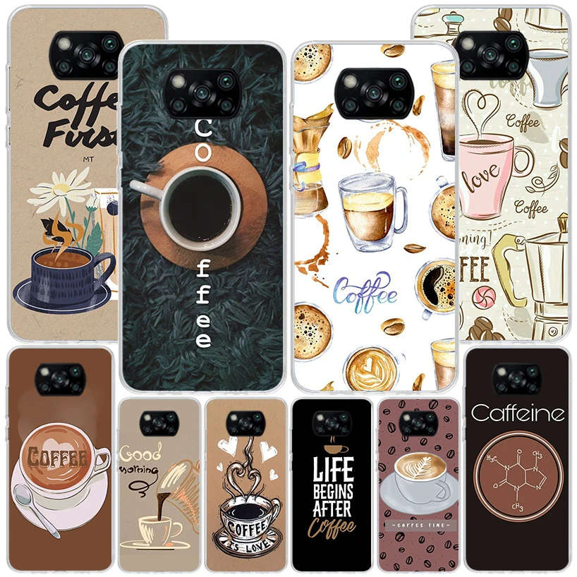 Coffee Wine Cup Phone Case For Xiaomi Poco X6 X5 X4 X3 Nfc F6 F5 Pro F4 Gt F3 F2 F1 M5S M4 M3 Personalized Print Cover