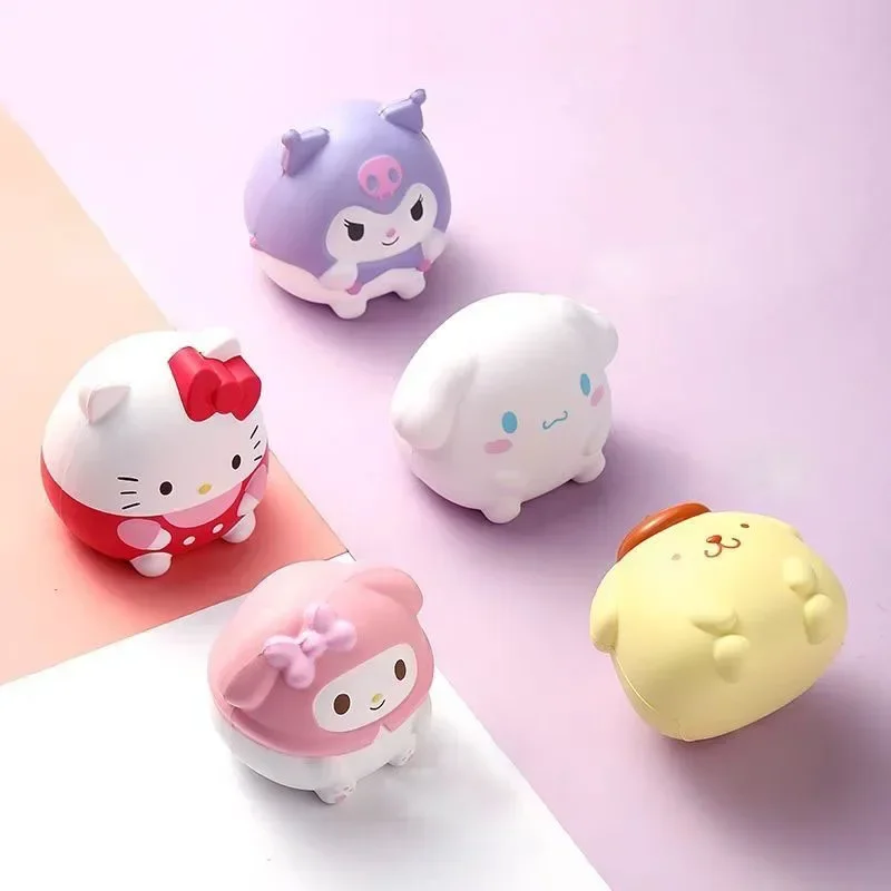 Anime Cartoon Hand Pinch Toy para Crianças, Melodia Kawaii Descompressão, Sanrio Kuromi Cinnamoroll, Alívio do Estresse, Squishy, Presente de Cura