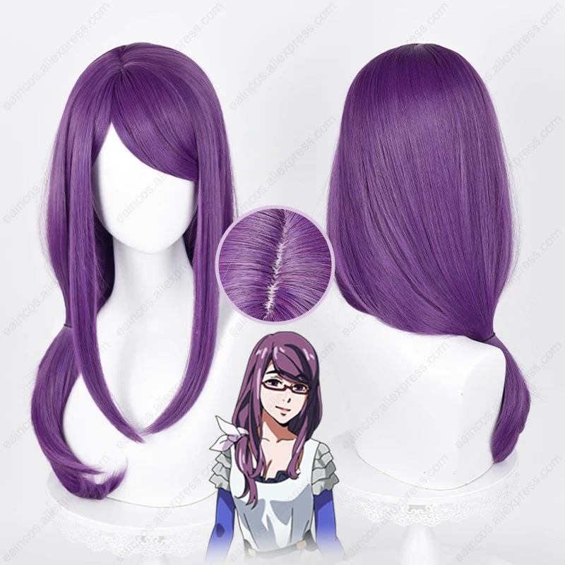 Kamishiro Cosplay Wig, Cabelo Roxo Longo, Resistente ao Calor, Perucas Sintéticas, 70cm, Rize