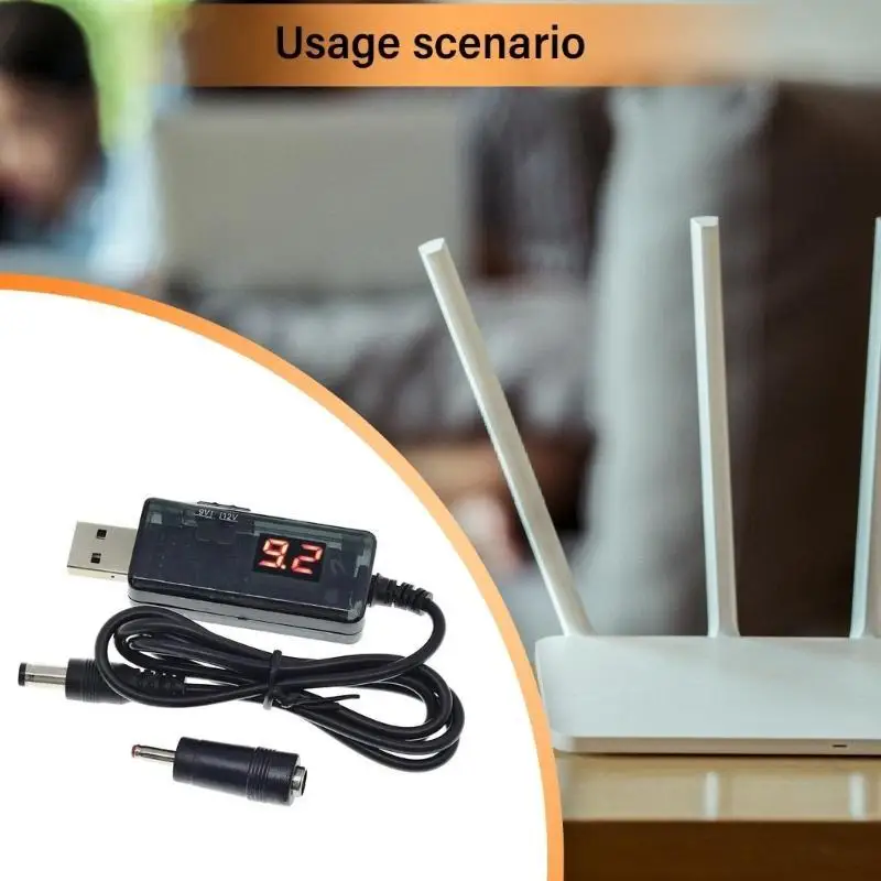 R53C USB To DC5.5x2.1mm 3.5x1.35mm Power Cable Step Up Voltages Adapter For Speakers