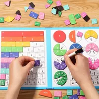 Montessori Fraction Learning Math Toy Magnetic Arithmetic Teaching Aids Wooden Book Educational Toys for Children Christmas Gift