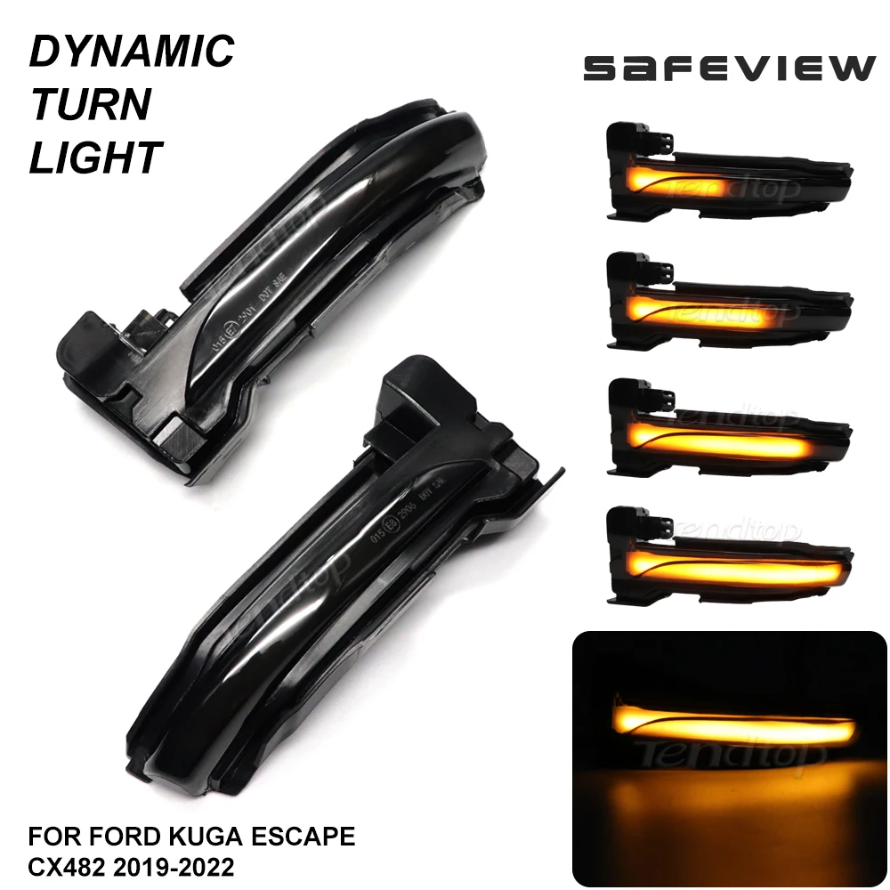 2pcs דינמי הוביל blinker להפוך אות אות מראה אור פורד קוגה cx482 לברוח cx482 2019 2020 2021 חץ אור