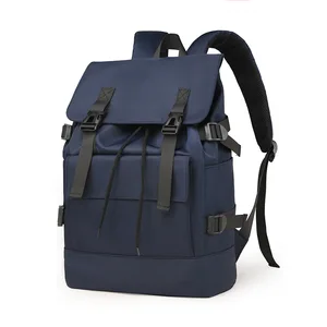 Nylon Backpack Men Black Drawstring Bags College Student School Bag for Teenagers