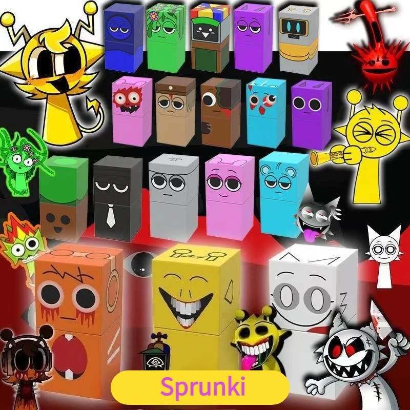 Sprunki Magnetische bouwsteenspeelgoedset Kubusdoos DIY Zintuiglijke puzzelbouw Educatief speelgoed voor kinderen Collectiemodel Cadeau