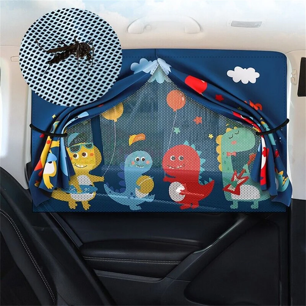 1pc Car Curtain Cute Spaceman Magnet Side Window Sunshades Windshield Sunshade Rear Side Auto Window Sunshade Cover For Children