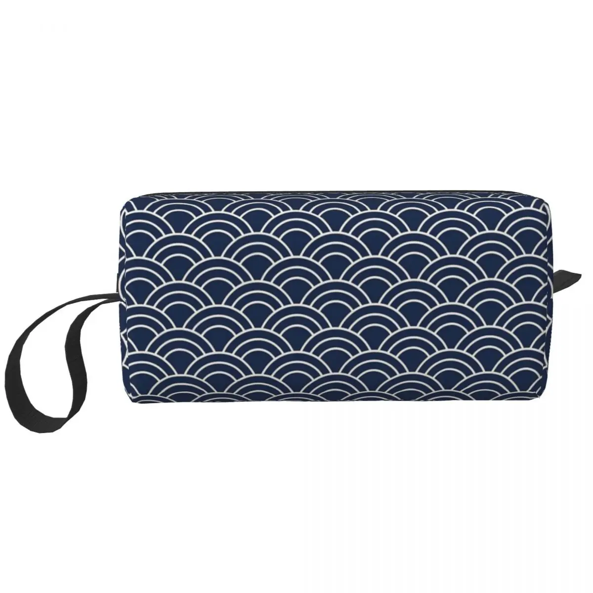

Waves Japanese Navy Blue Makeup Bags Harajuku Women Cosmetic Bag Trend Travel Pouch for Purse Storage