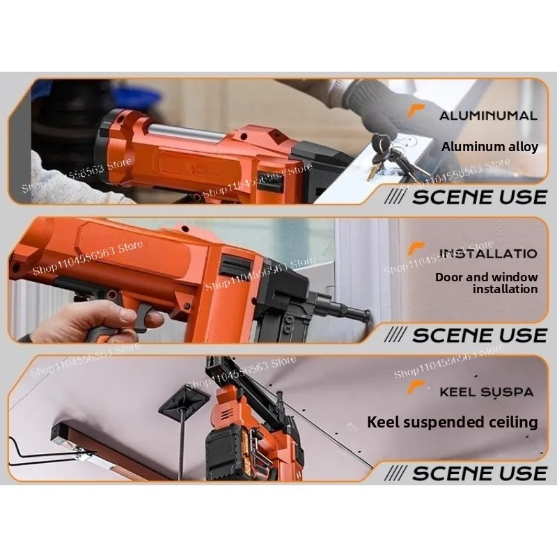 Electric Multi-Functional Nail Gun - Cordless Lithium Battery Nailer for Construction/Water & Electricity Installation