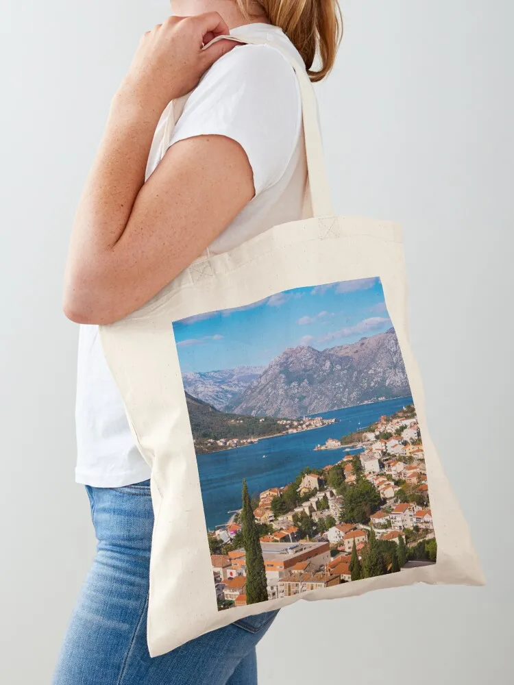 

View Of Kotor Bay Tote Bag Shopper handbag Handbags women Portable shopping bag female bag