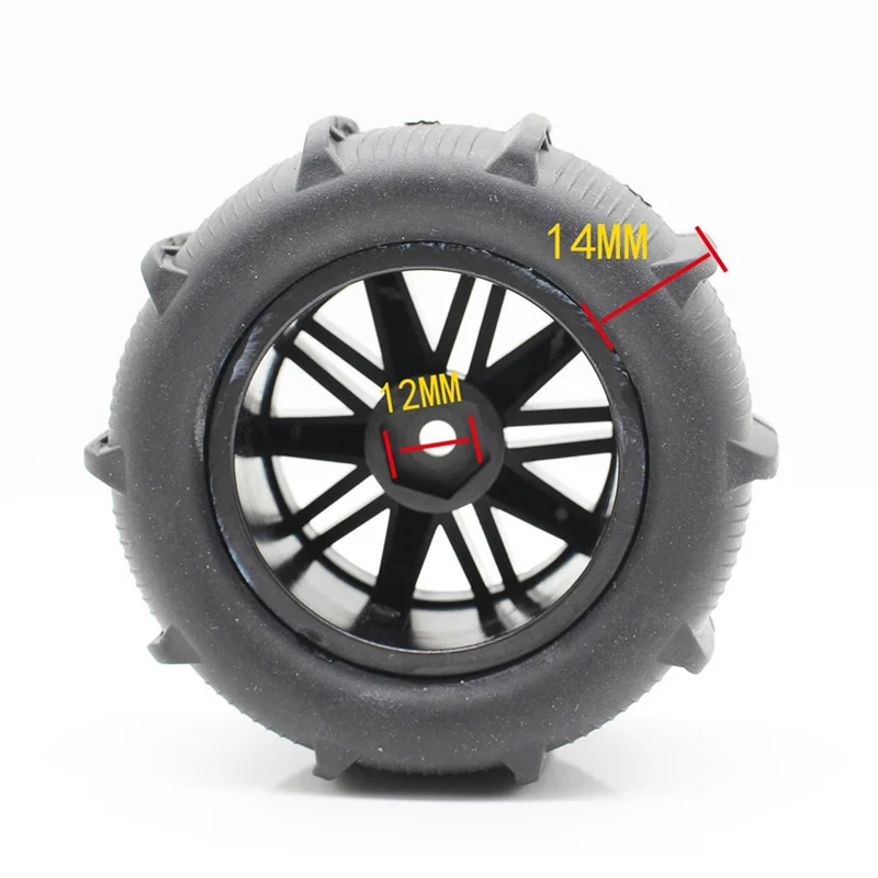 80Mm 샌드 휠 타이어 Wltoys 용 12Mm 육각 허브 144001 124018 124019 12428 A B C 12427 144002 1/14 1/16 RC 자동차-[A17I]