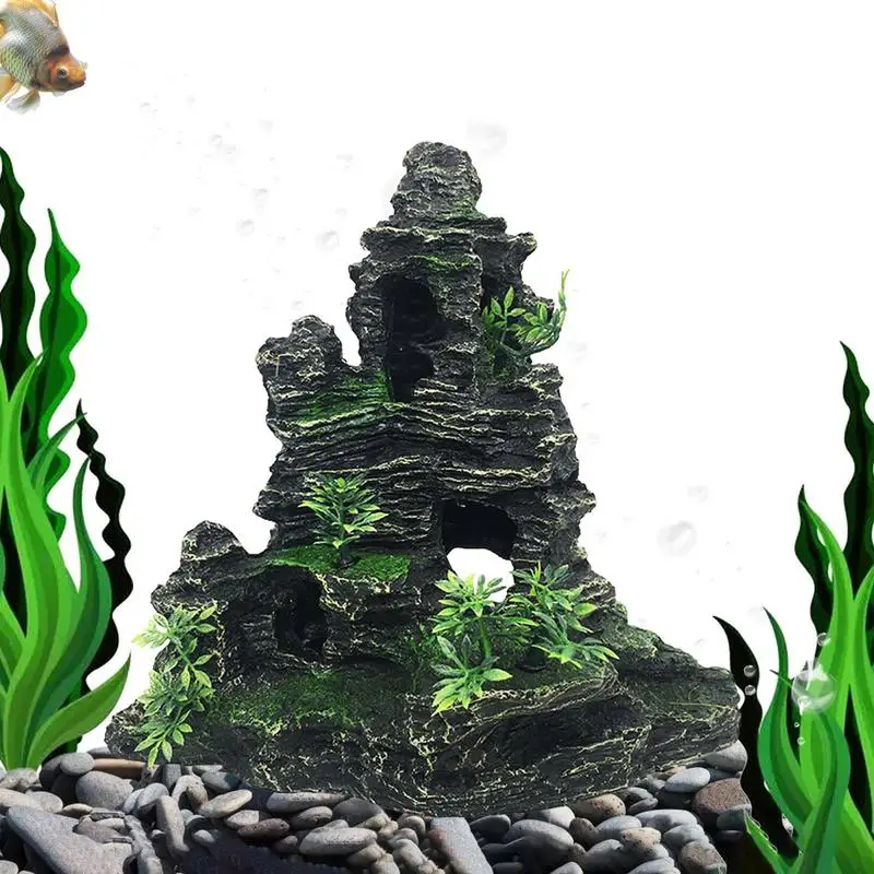 Aquarium Rockery Landscaping Creative Rockery Fish Tank Ornaments Multi-Style Simulation Hideout Rockery Home Craft Decorations