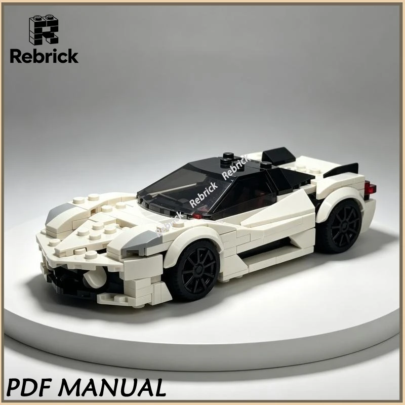 Sleek Streamlined Supercar MOC Bricks Hyper Racing Coupe Model DIY Assembly Building Blocks For Automobile Hobby Collectors