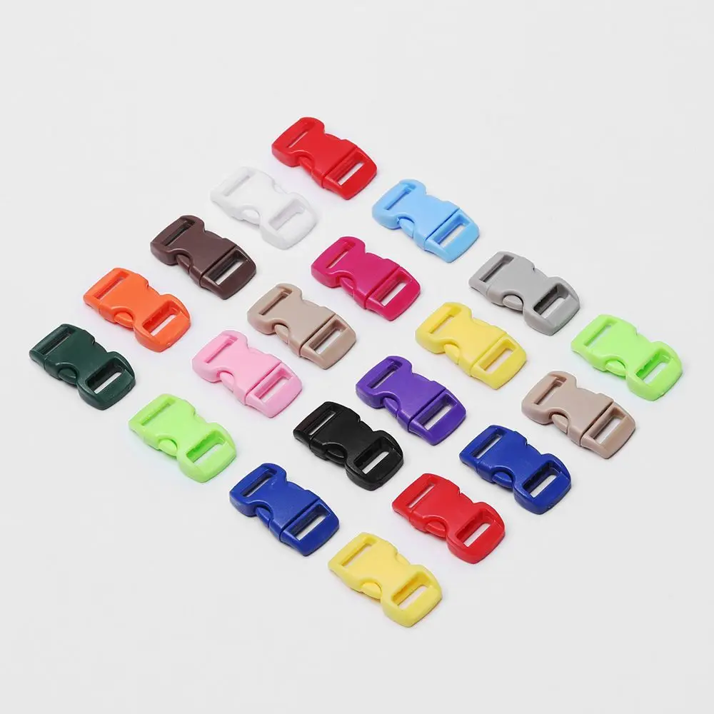 4PCS Colorful Plastic Side Release Buckle For Curved Paracord Bracelet Dog Collar Strap Webbing Outdoor Tool Camp Bag Parts