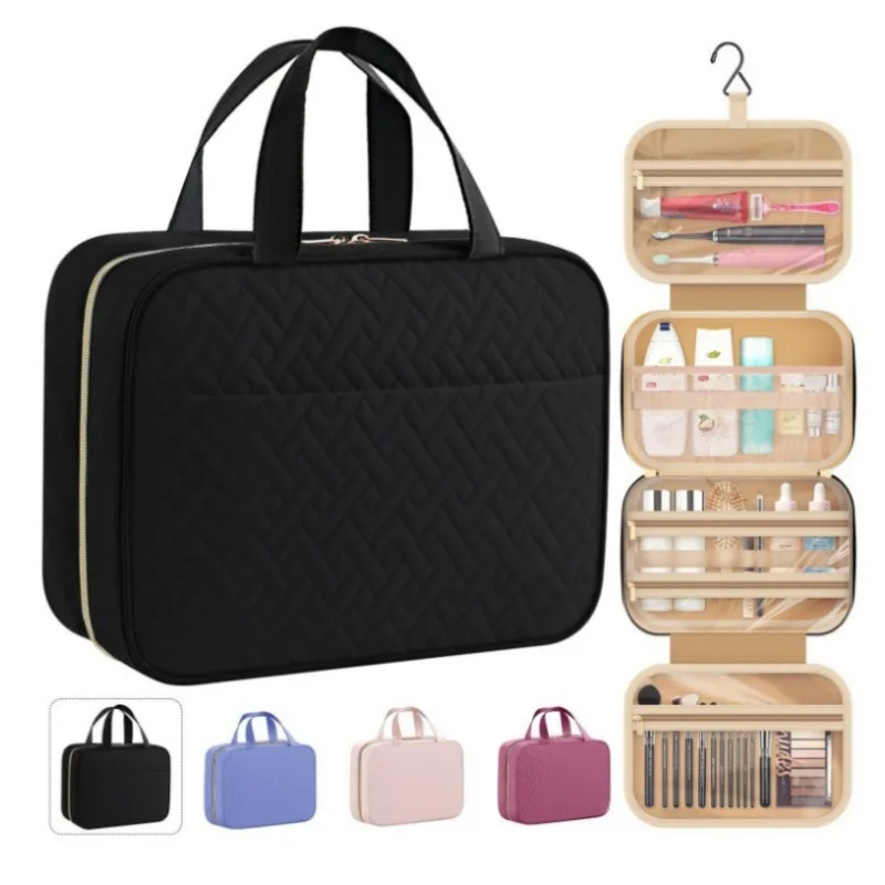 New Waterproof Large Hanging Travel Toilet Bag Portable Cosmetic Bag Makeup Brush Set Storage Bag