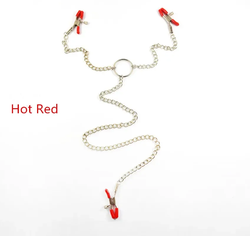 Adjustable Y-shaped Nipple Clitoris Nipple Clamp with Stainless Steel Metal Chain BDSM Flirting Breast-fed Sex Toy Stainless - Image 2