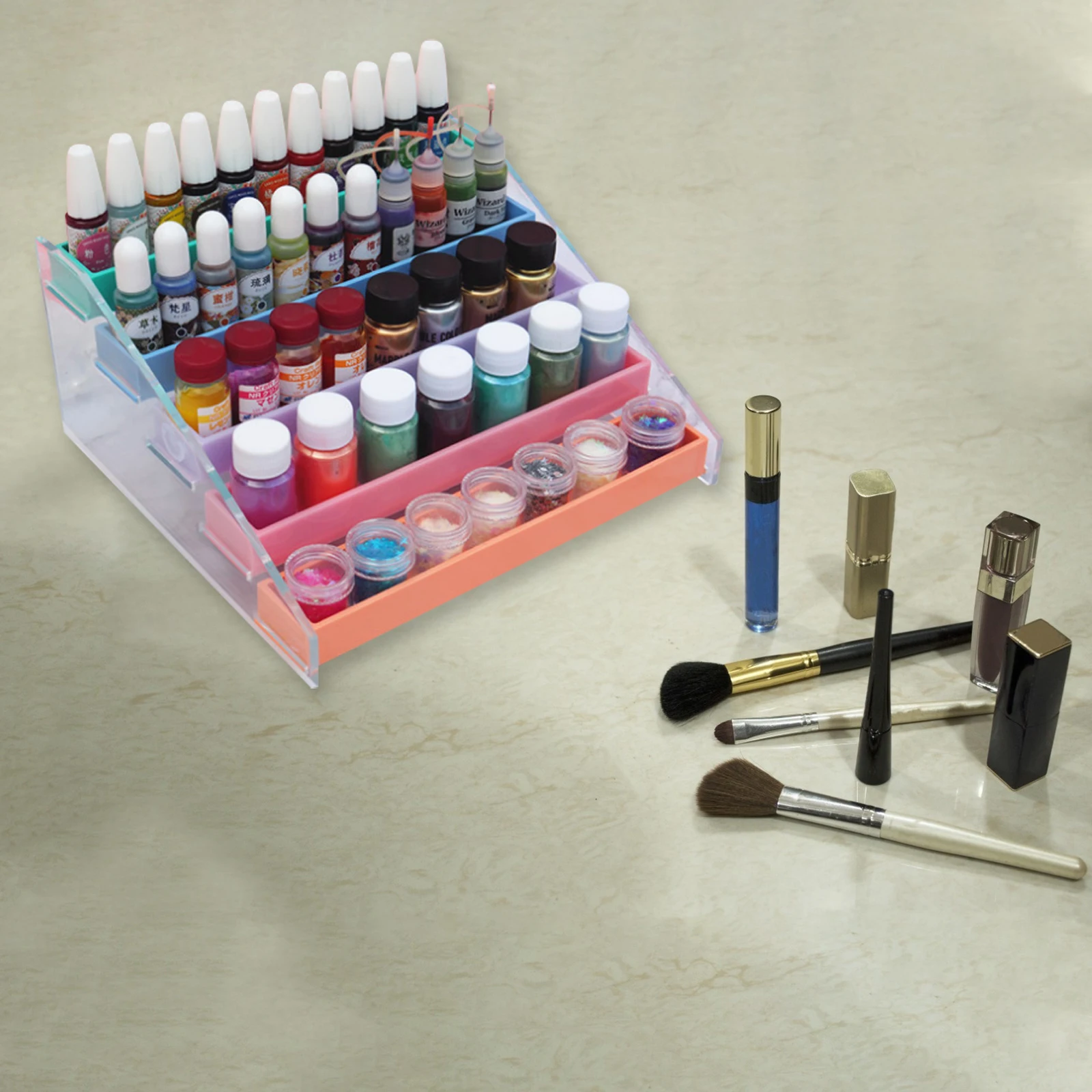 

2 шт. кристаллическая эпоксидная форма DIY полка для губной помады силиконовые формы для хранения уникальный силикагель литье ремесло полилка аксессуар