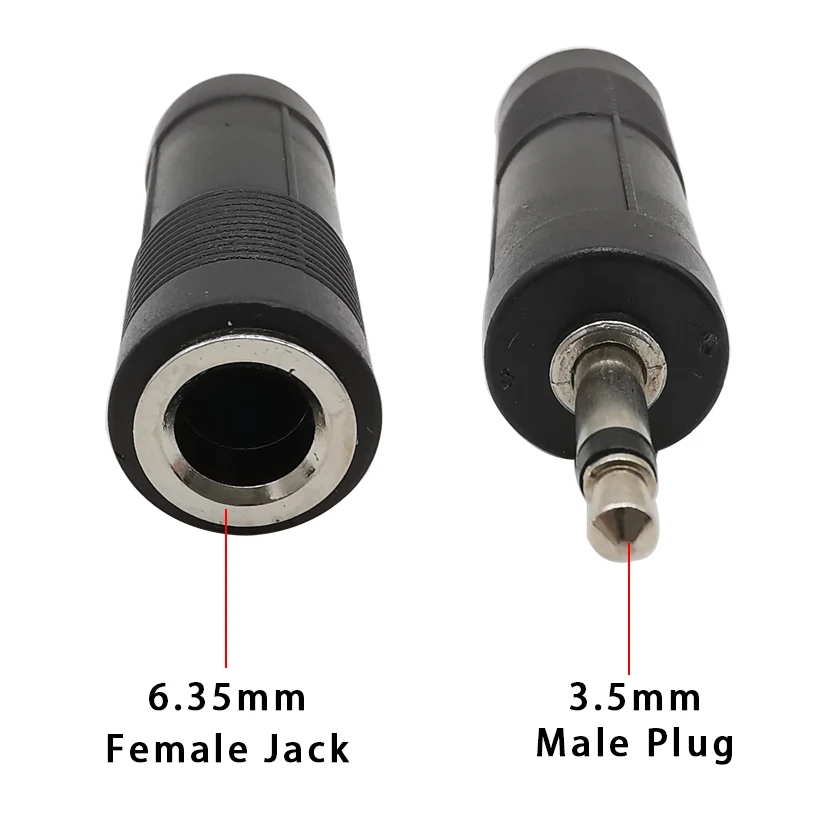 1/2/5Pcs 3.5mm Male to 6.35mm Jack Female Mono Audio Converter Connector 3.5 Plug to 6.35 Socket Headphone Microphone Adapter