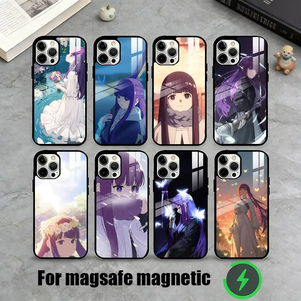 

F-Fern Frieren Anime Character Phone Case For iPhone17,16,15,14,13,12,11 Plus,Pro Magnetic For Magsafe Wireless Charging