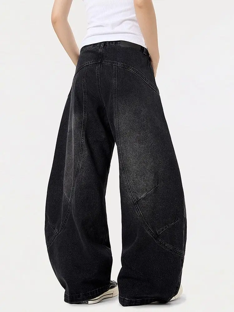 Dames Y2k zwarte gotische jeans cargo baggy esthetische jaren 90 vintage broek harajuku streetwear jaren 2000 trendy denim broek kleding